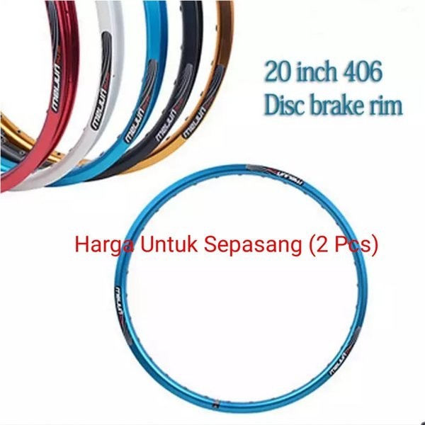 Meijun Rims 20 Inch 406 Disc Brake 32 Hole - Rims Sepeda Lipat