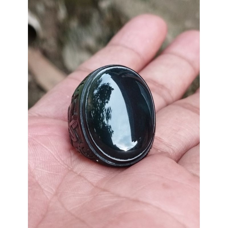 cincin bacok bacan Doko majiko totol coklat keristal body glas natural
