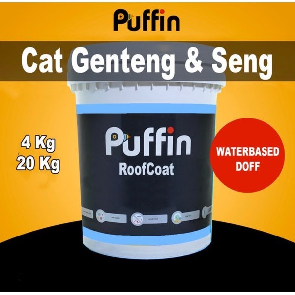 CAT GENTENG PUFFIN ROOFCOAT DOFF WATERBASED 20KG CAT ATAP CAT SENG CAT ASBES