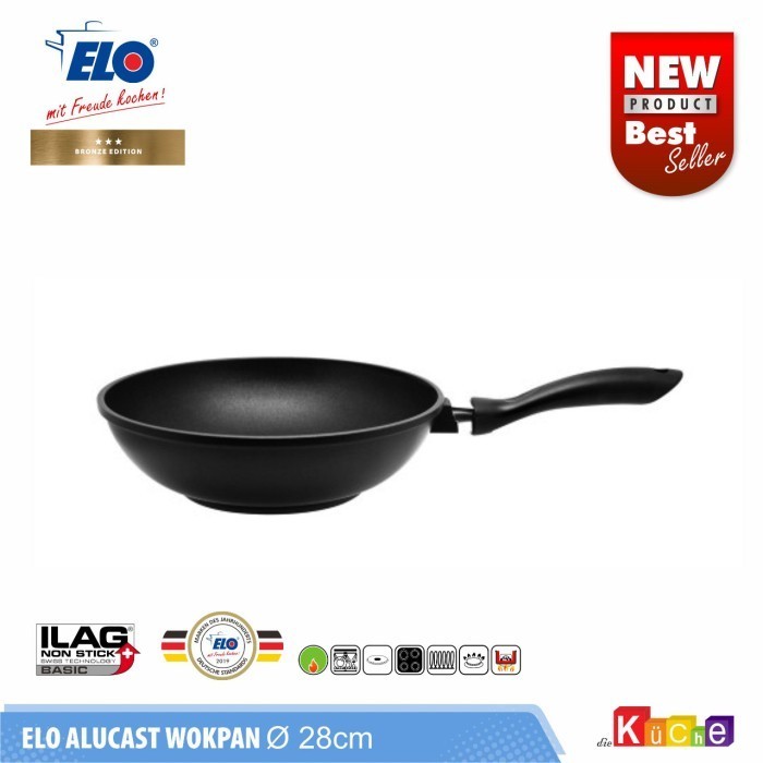 Elo Germany Wok Pan Alucast 28 Cm Wajan Anti Lengket
