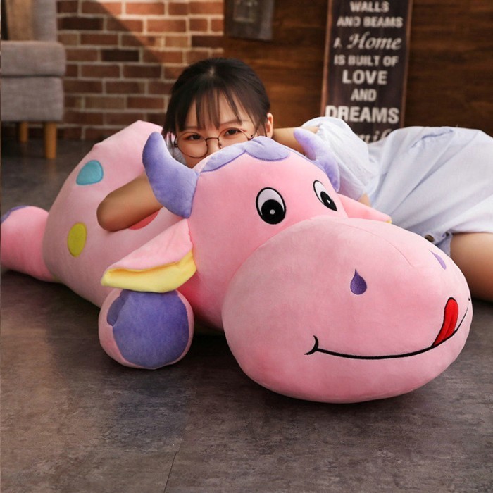 SALE TERBATAS Boneka Sapi Jumbo Import Lying Plush Bantal Guling Cow Pillow -/+60 cm