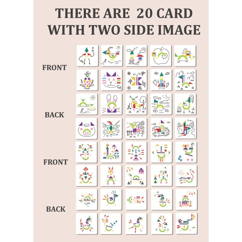 Mainan Papan Tulis Geomino Tangram 2 In 1, Magnetic Scrabble