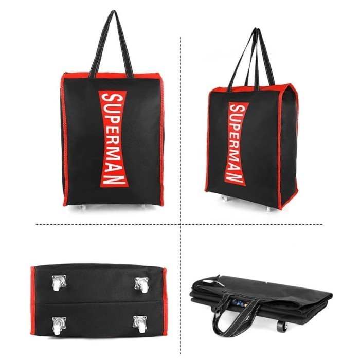 Tas Belanja Lipat Beroda,Tas Belanja Lipat Kapasitas Besar Dengan Roda