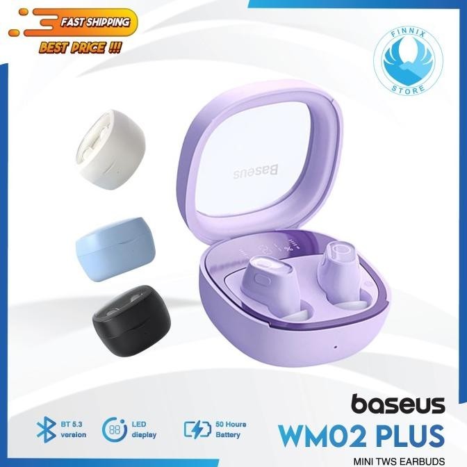 Baseus Wm02 Plus / Wm02+ Tws Earbuds Bluetooth Earphone - Resmi Loewe_Vit