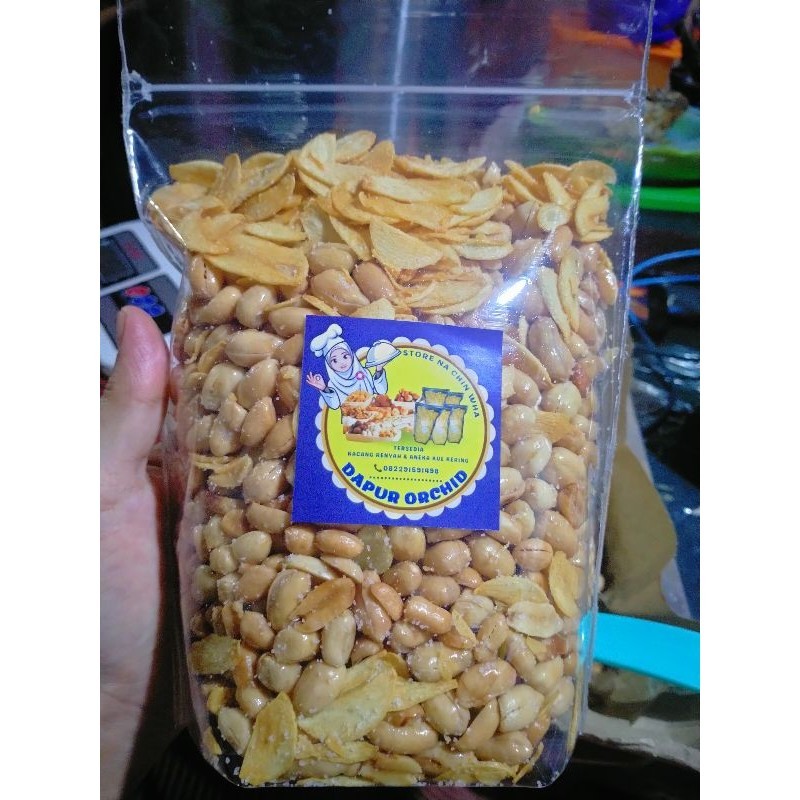

kacang langkoseng dengan bawang bawang putih goreng