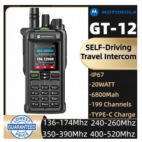 HT WALKIE TALKIE MOTOROLA GT12 PLUS 20 WATT MOTOROLA GT12 PLUS 20KM