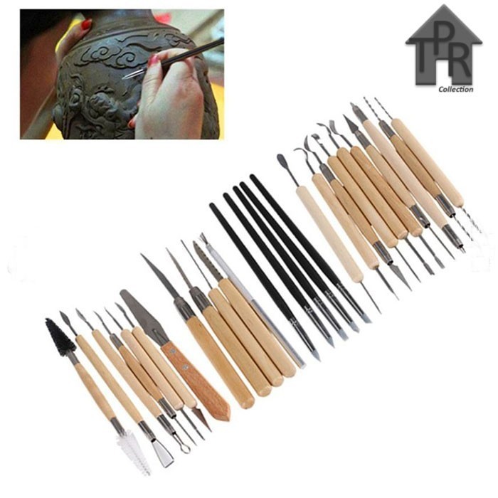 

Butsir set / Alat ukir clay / Pottery tool / Modelling tools - 27pcs.