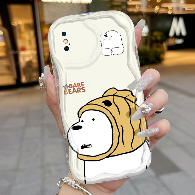 Casing Hp iPhone X Xs Max Xr Case ikan kecil penutup kepala pola beruang kecil Kesing ponsel Softcas