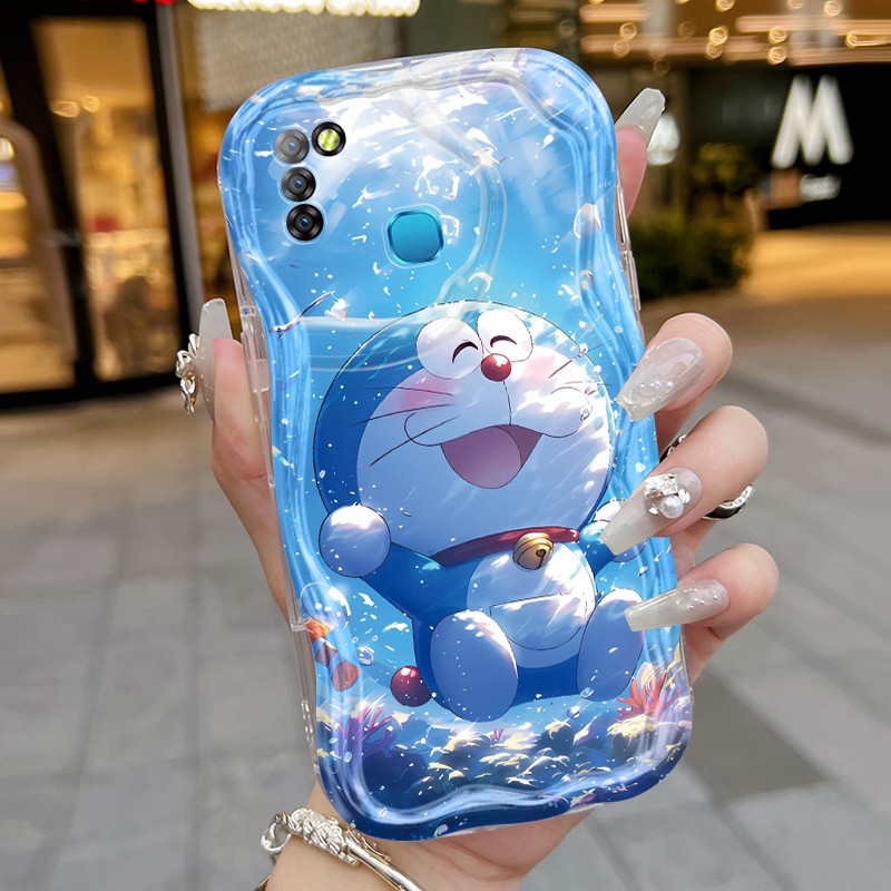 Casing Hp Infinix Smart 5 Case lunak Softcase sarung HP ponsel pola renang Doraemon casing pelindung