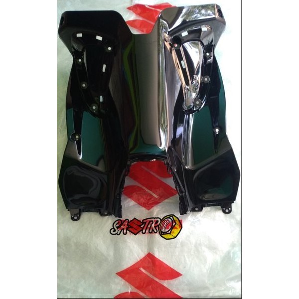 cover leg shield tengah cover dek tengah abu abu hitam blue shine black suzuki skywave ori sgp