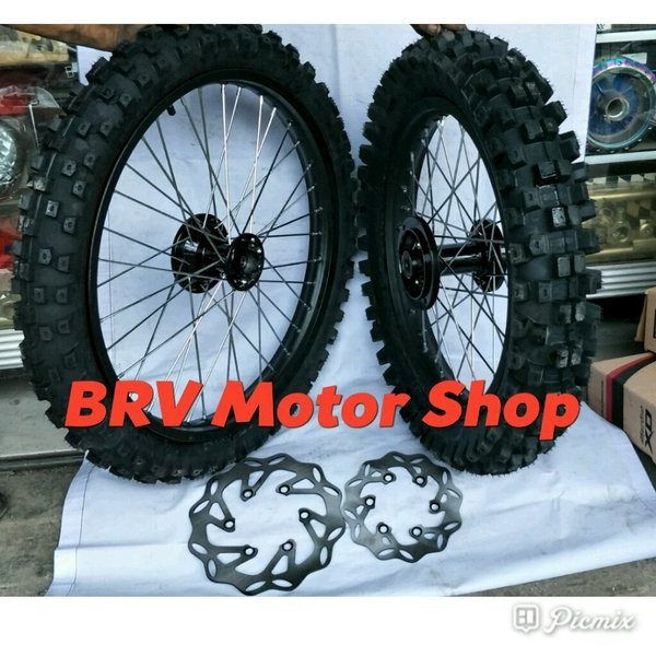 Paketan Velg Klx Dan D Tracker 150 - Velg Trail Klx Ring 16-19 Paket Full Set Ples Ban Siap Pasang