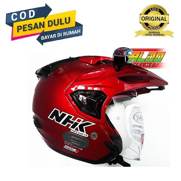 HELM / NHK / PREDATOR CRYPTON SOLID MAROON / HALF FACE / ORIGINAL SNI /