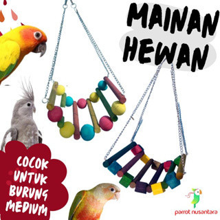 Mainan burung jembatan gantung besar dalam sangkar