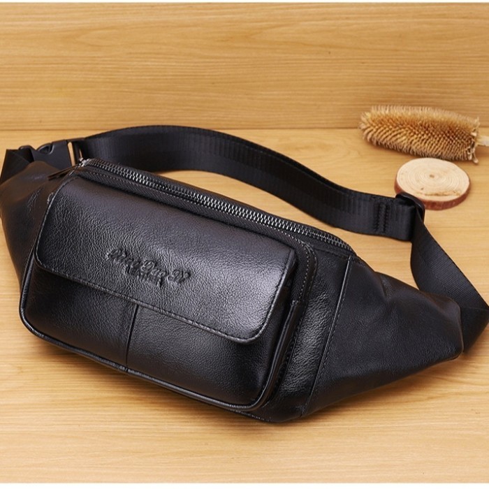 Waist Bag Pria Kulit Branded Tas Pinggang Kulit Tas Pria