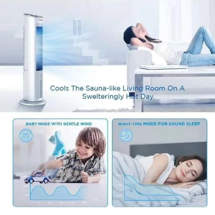 

Midea Tower Fan Air Cooler 3in1 MAC-400R0APW/ MAC 400 (4 Liter) P88L