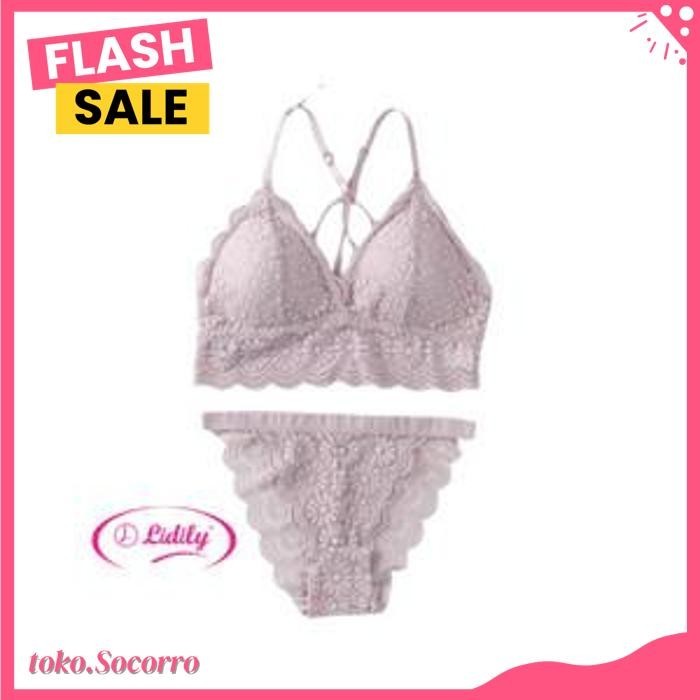LIDILYSETELAN BIKINI LACE SEXY PREMIUM BH SET RENDA TRANSPARAN YN226S GRATIS ONGKIR