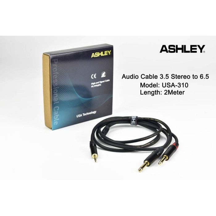 Promo Kabel Jack Ashley Usa 310 Akai 2 To Hp / 6.5Mm To 3.5Mm .