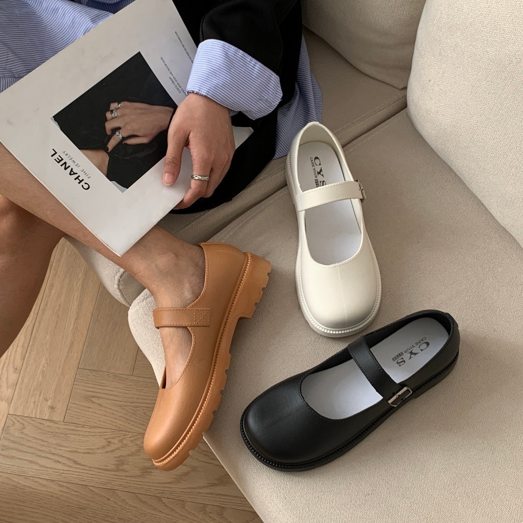 Promo Mega Sale 4.4 // Sepatu Loafers Wanita Korea Sepatu Wedges Pantofel Docmart Cewek Fashion