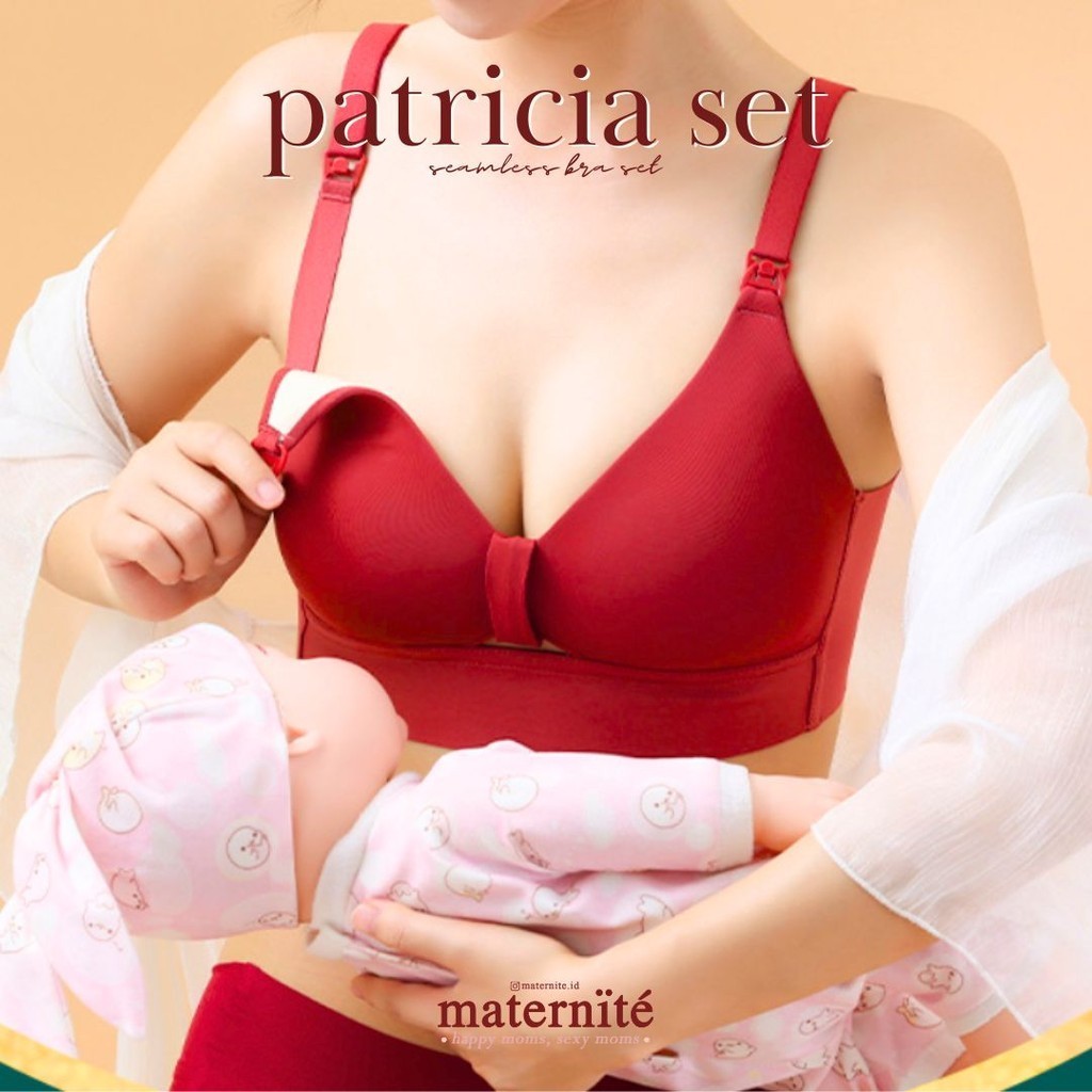 Set Bra+CD menyusui & hamil seamless BONUS EXTENDER sexy tanpa kawat / Maternity Nursing Bra & Panty