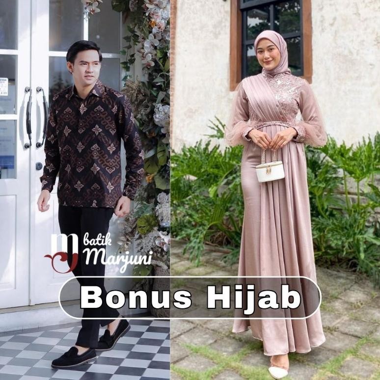 (ADA JUMBO) AMARA DRESS COUPLE KEMEJA BATIK GAMIS BUSUI BROKAT KOMBINASI GAMIS MUSLIM WANITA GAMIS P