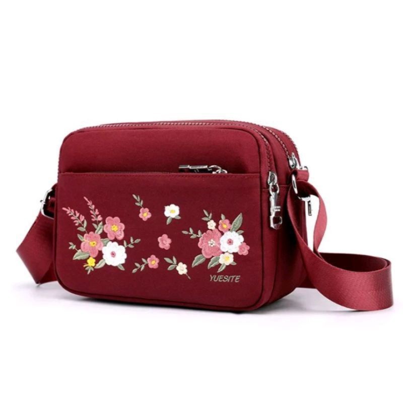 Promo Mega Sale 4.4 // Tas selempang wanita korea / Tas flower yuieset / Tas selempang wanita