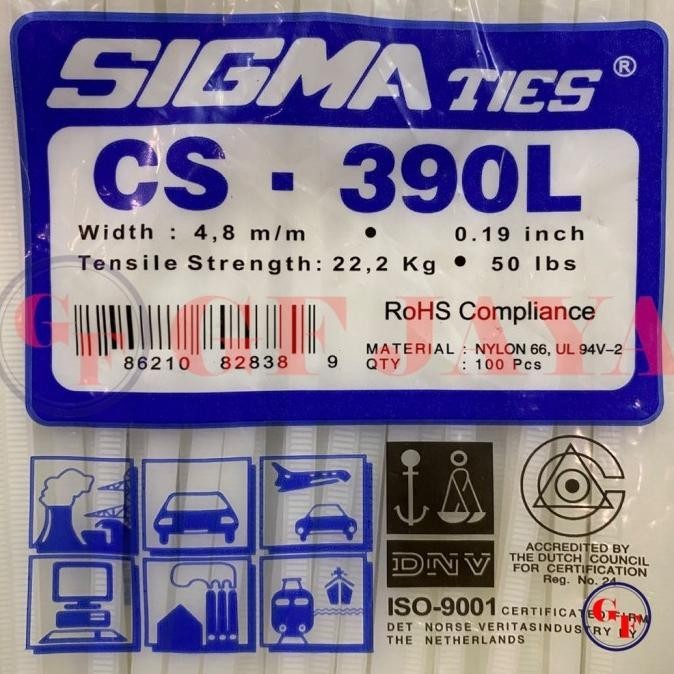 

Kabel Ties Sigma Cs 390L / 39Cm Putih Cs390L Cable Tie White 40 Cm