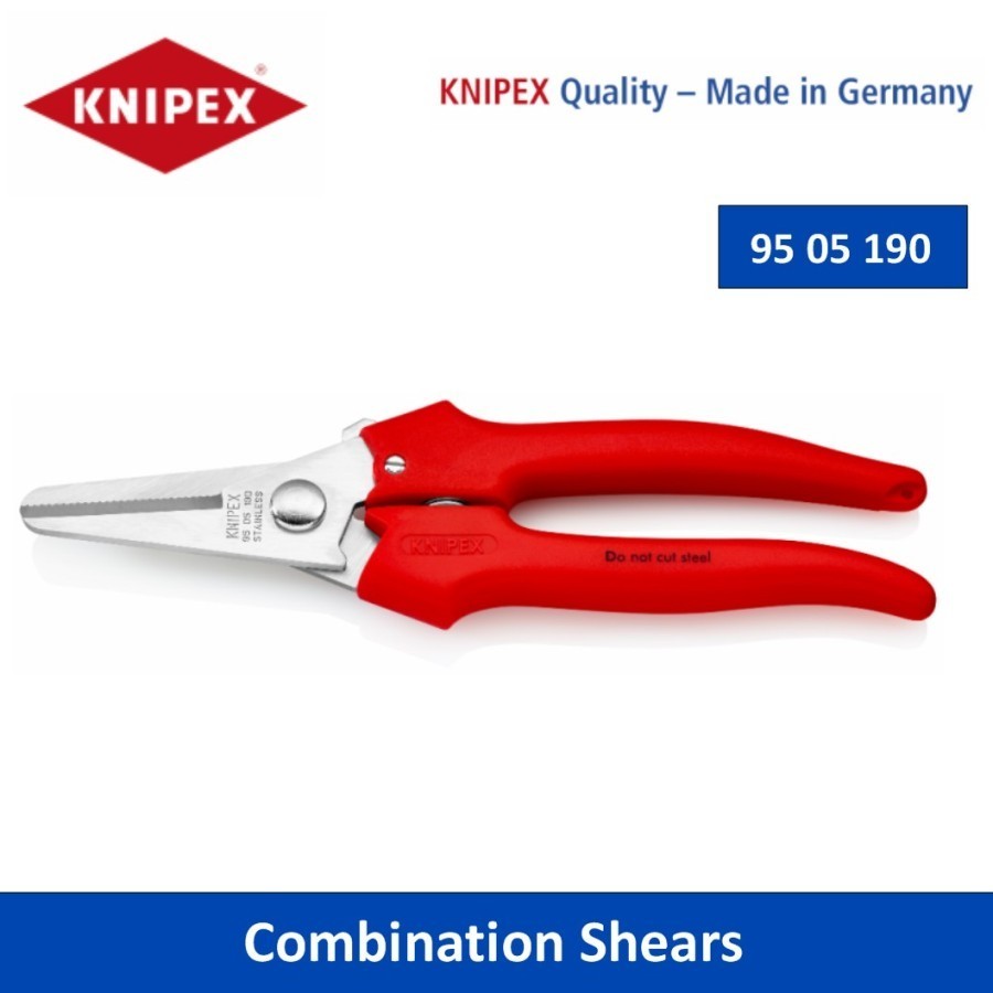

Gunting Kombinasi, Gunting Serbaguna 190 mm 95 09 190 Combination Shears Knipex