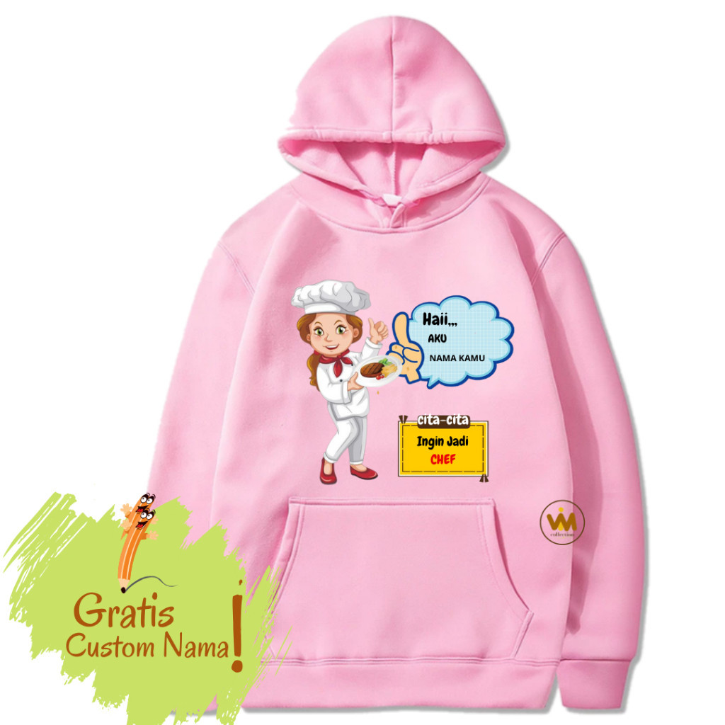 hoodie anak chef / jaket hoodie anak chef / Hoodie sweaters anak cita-cita chef