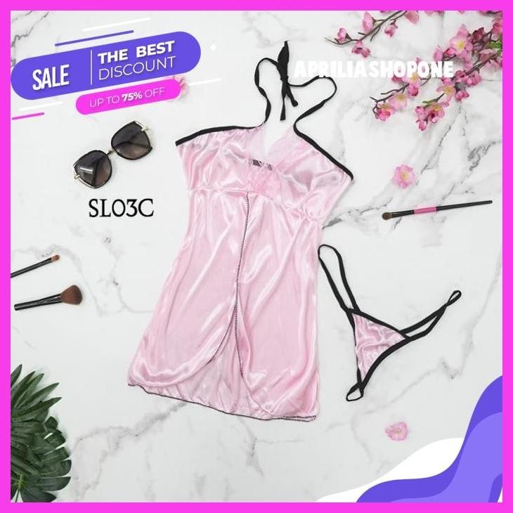 PRODUK PILIHAN LINGERIE SEKSI LACE BAJU TIDUR SEKSI PINK MURAH WANITA PINK SLC