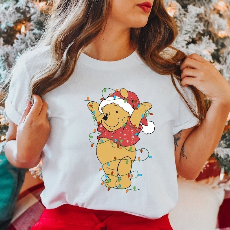 Winnie The Pooh Christmas Shirt Pooh Bear Tee Disney Christmas Tee Most Wonderful Time of Year Shirt
