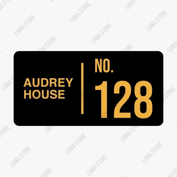 NOMOR RUMAH UNIK 40cm x 20cm PLAT ALUMUNIUM