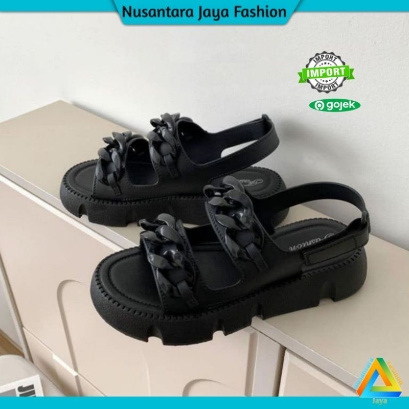 Promo Mega Sale 4.4 // 3.3 Sandal Gunung Wanita VEYYA Wedges Rantai Terbaru 2312
