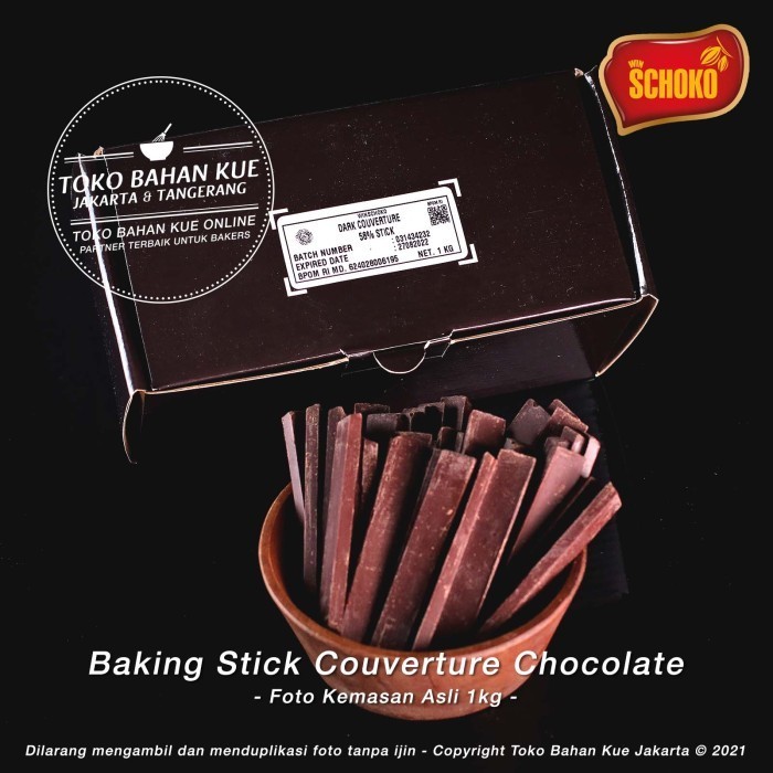 

Cabina Schoko Dark Chocolate Stick Couverture 58% 1Kg Cokelat Coklat Batons