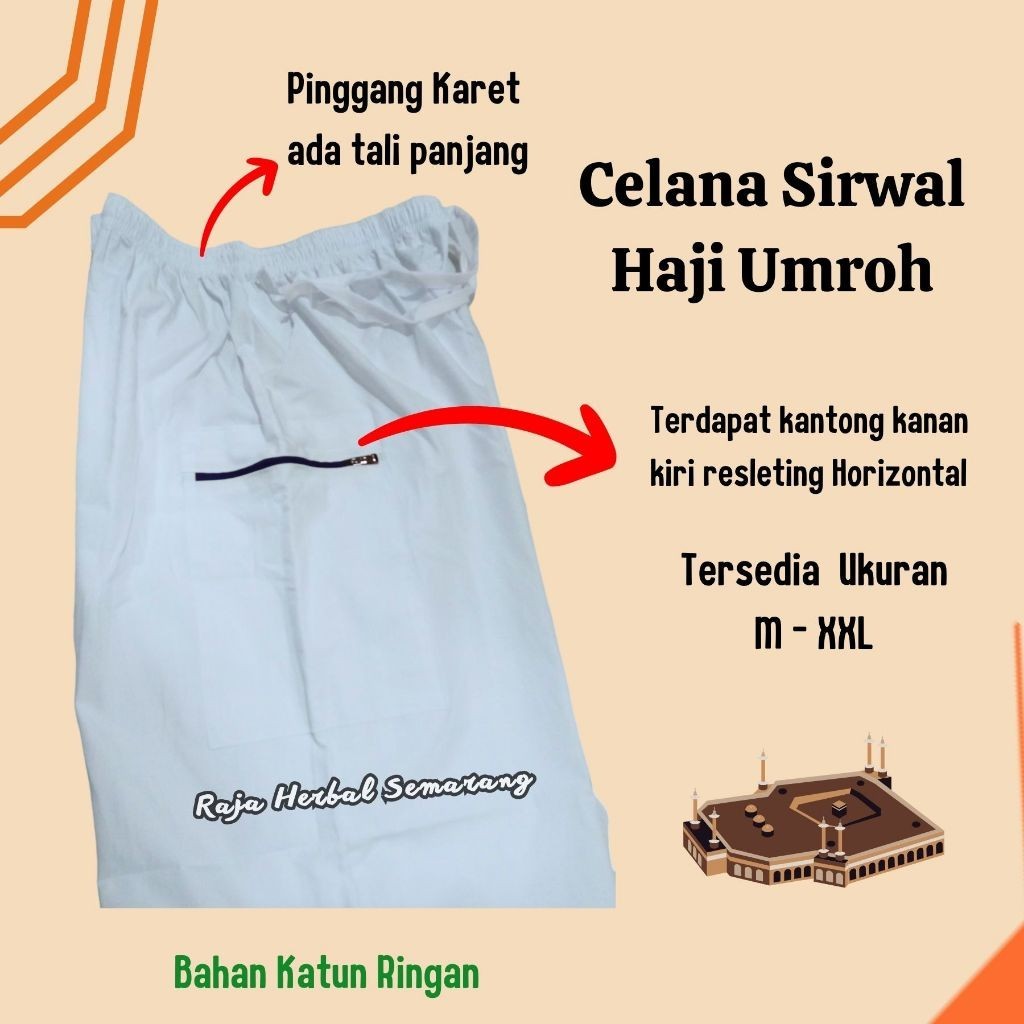 Promo Mega Sale 4.4 // Celana Panjang Kolor Sirwal Komprang Pria Warna Putih Laki Laki Dewasa Bahan