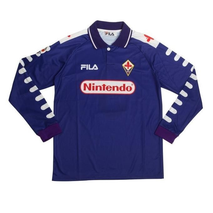 Jersey Bola Retro Klasik Fiorentina Home 98/99 Lengan Panjang 1998 199 Zolancareyna