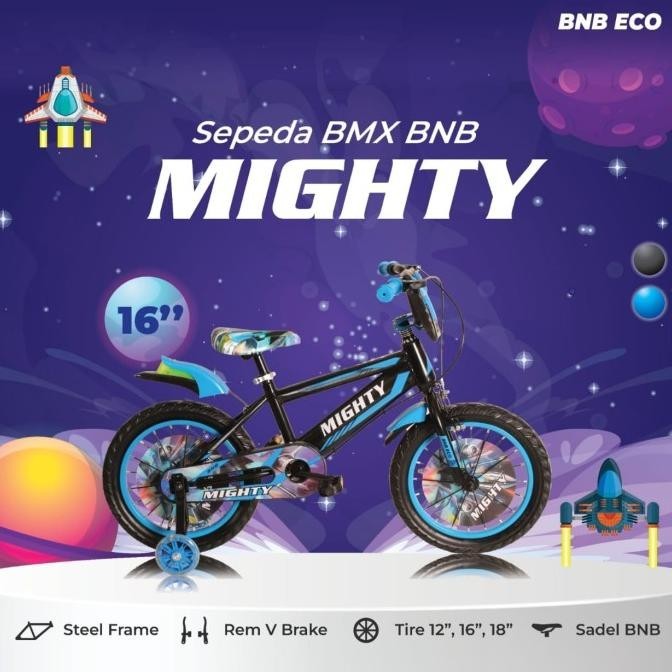 Sepeda Bmx 12Inch Anak Umur 4-6 Tahun Merk Mighty Musik Dan Lampu Ataransya