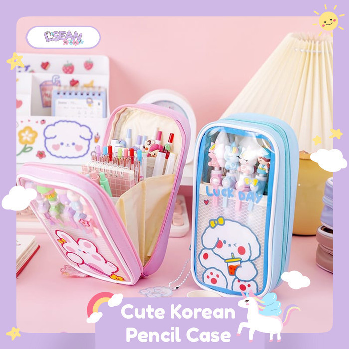 

Tempat Pensil Motif Lucu Korea Multilayer Anti Air Stationery Case