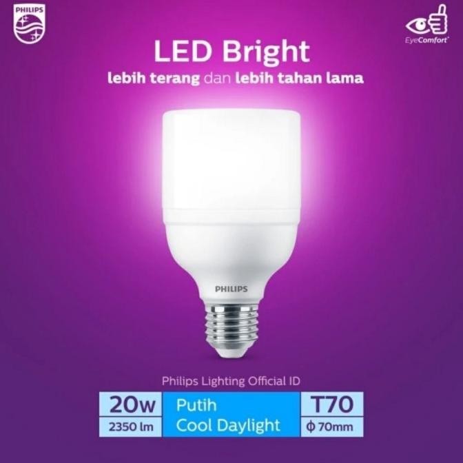 Lampu Philips Led Bright 20W Putih 20 Watt 20 W 20Watt