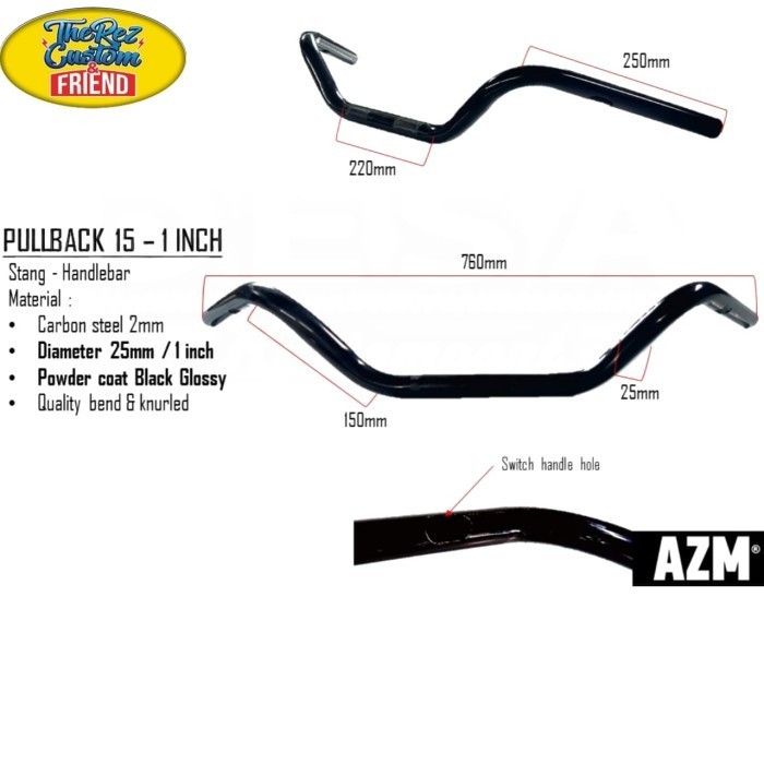 Stang Hd Stang Custom Stang Harley Pullback 15 1 Inch