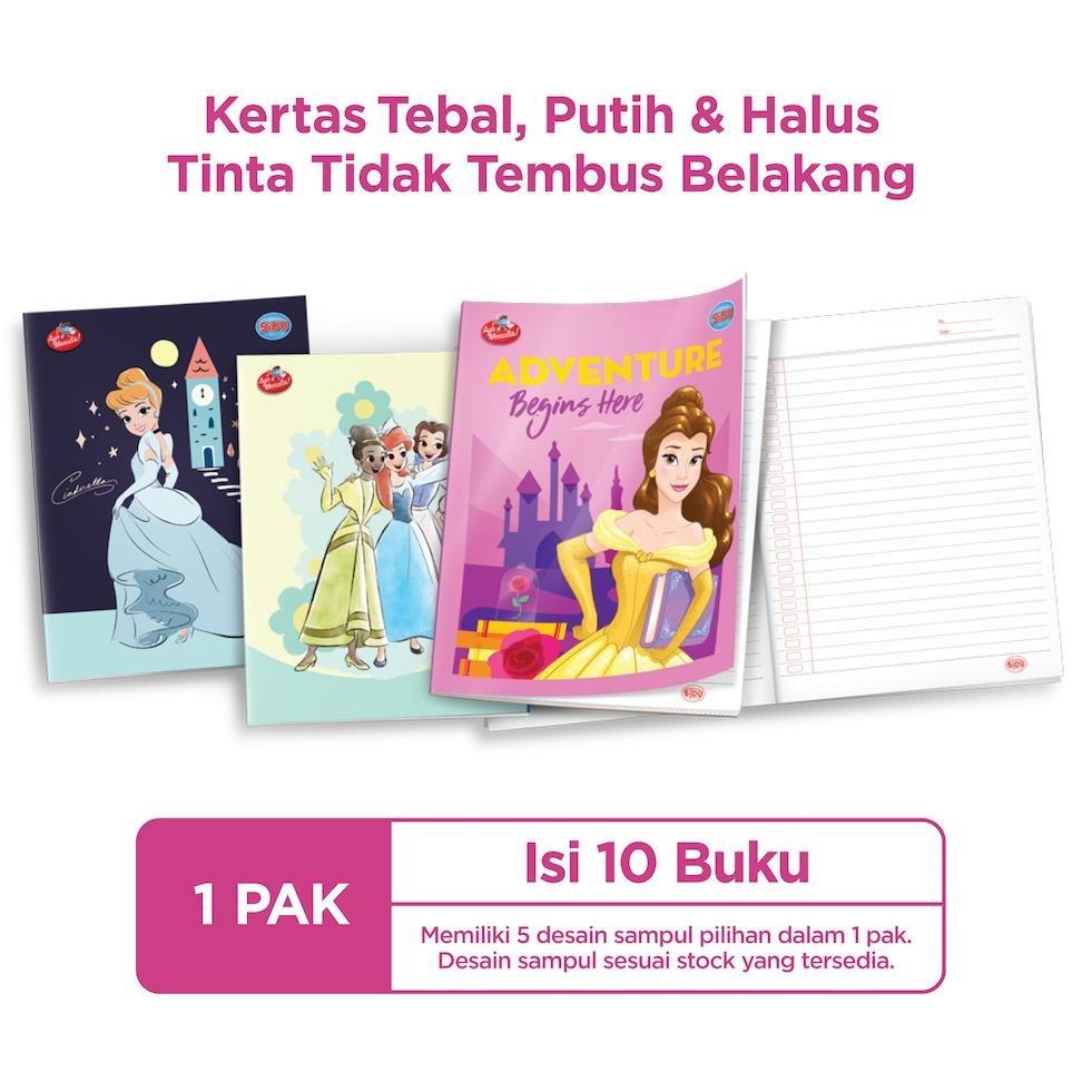 

SIDU BUKU TULIS DISNEY PRINCESS 38 LEMBAR - 10 BUKU GASS