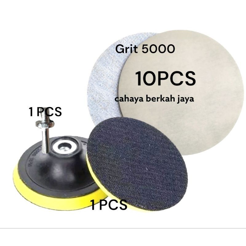 PAKET 10PCS AMPLAS TEMPEL 4 INCH VELCRO GRIT 5000