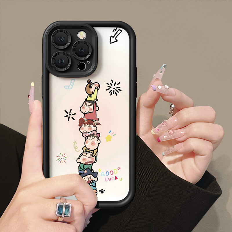 Crayon New Friend Case For OPPO A15 A16 For A57 A17 A52 A53 A54 A5 A18 A38 Soft Case For A7 A78 A58 A74 A78 A9 A76 A1 A94 Casing For RENO4 5 6 7 8T 7z F9 Pro Fullcover Case a95 reno 4 kesing a55 f a98 2020 5g 4g 4f cesing a92 hp a5s a17k 5f 8 softcase