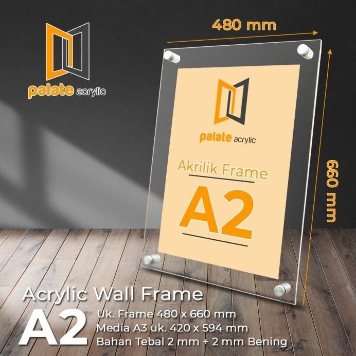 Pesta Diskon Akrilik Frame A2 / Bingkai / Display Poster Akrilik Premium 2Mm