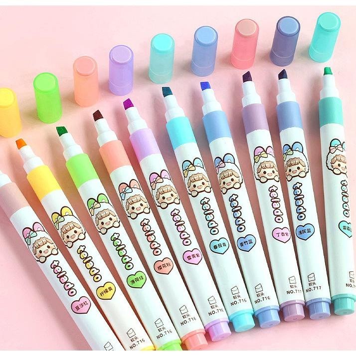 

ad-56 Highlighter 6 Warna Pastel Doodle Pen 1 Set 6 Pcs Buat Jurnaling Edisi Dodogirl TLD137 Original