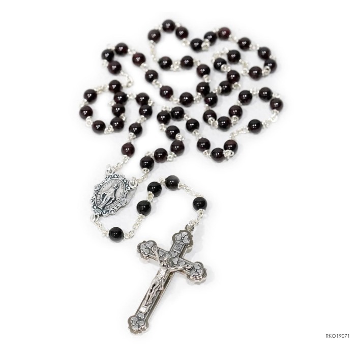 Mayu Rosario Batu Garnet 5Mm Toko Katolik