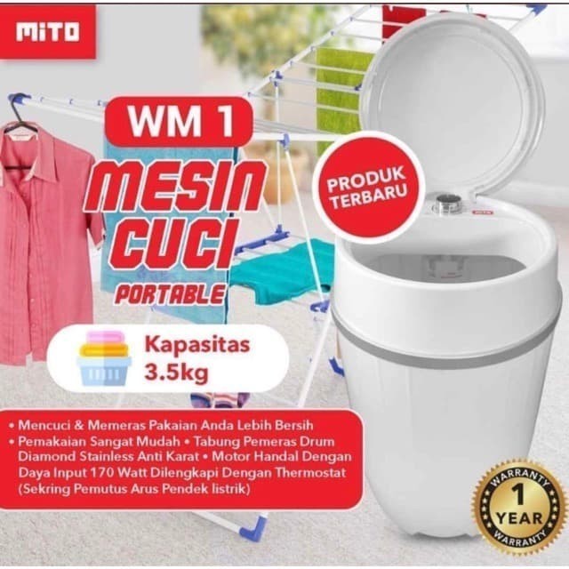 Mesin Cuci Portable Wm1 - Mesin Cuci Ni Portable 3,5 Kg