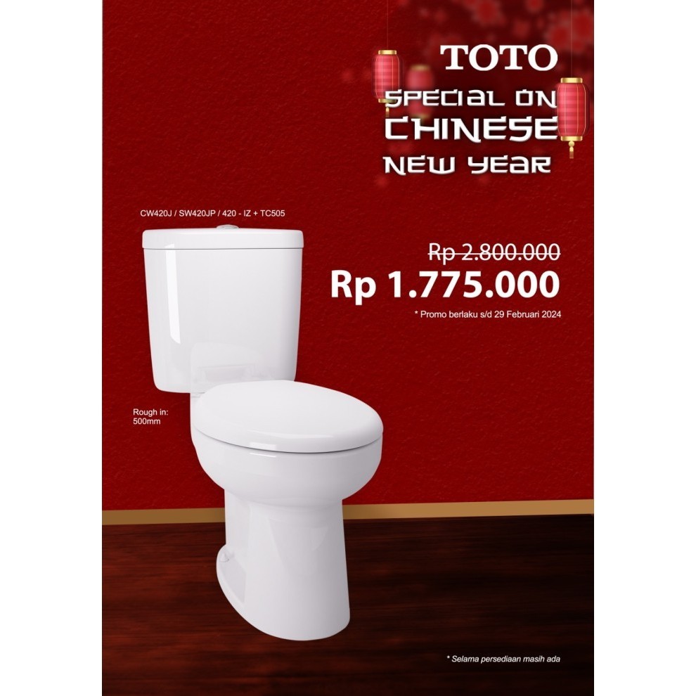 Closet Kloset Toto Cw420J / Sw420Jp / 420-Iz + Tc505 (Tutup Biasa)