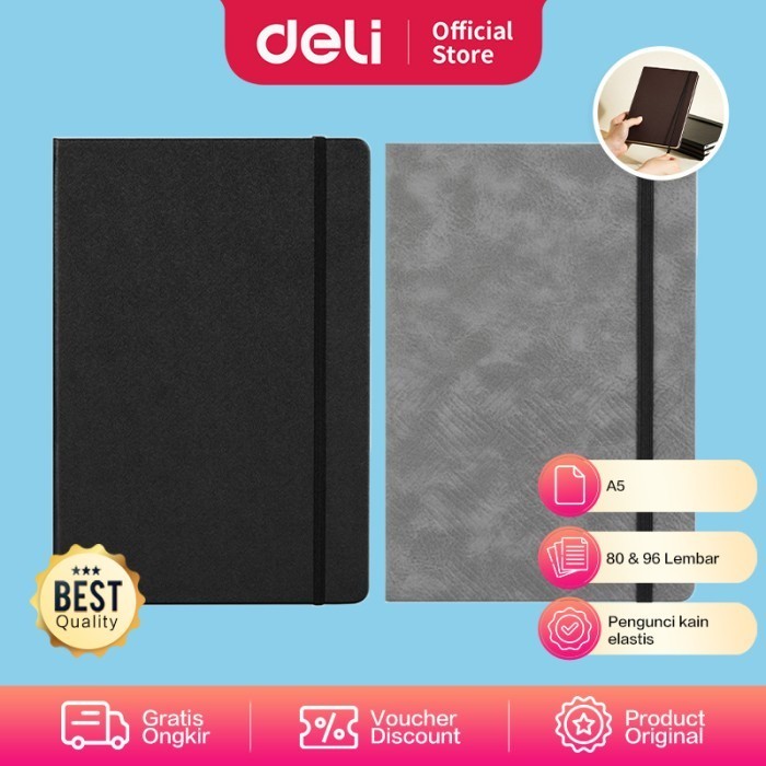 

HOT SALE Deli Leather Notebook Buku Catatan Agenda Sampul Kulit A5 EN1XXL