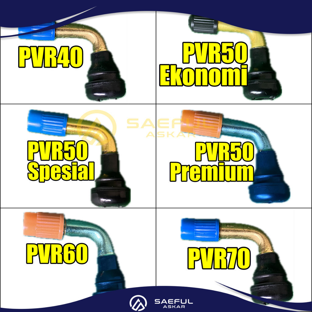 Pentil PVR50 Ekonomi Sepeda Listrik Pentil Bengkok / Tire Valve / Cop Tubeless Sepeda Listrik PVR40 PVR50 PVR60 PVR 70