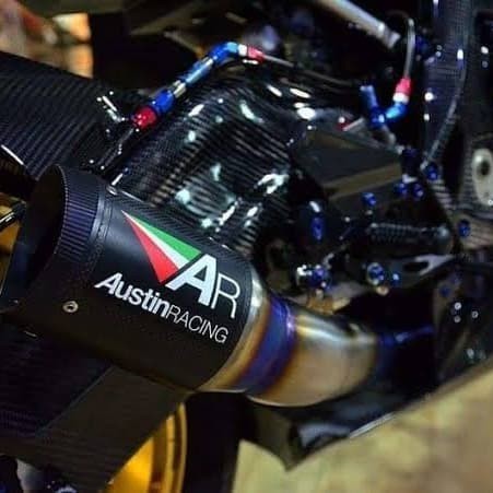 Stiker Emblem Knalpot Austin Racing Exhaust System Aluminium Plat